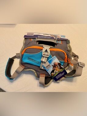 NWT Cesar Millan Dog Harness Vest/Backpack in Gray, Teal & Orange